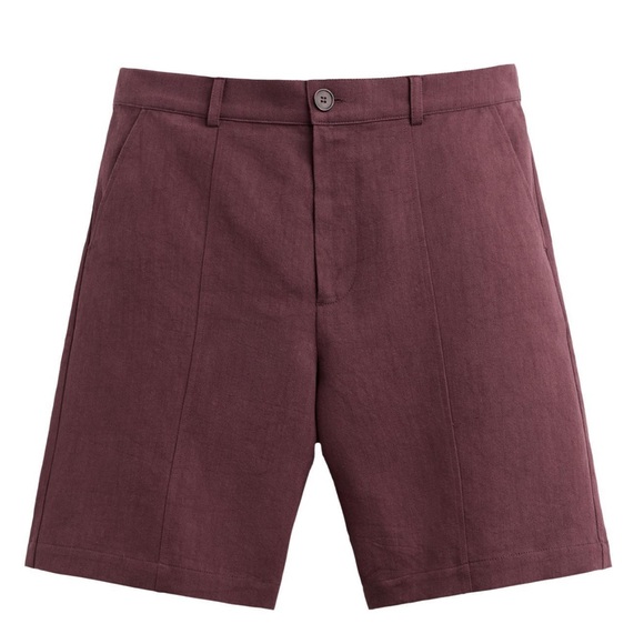 Zara Other - Zara Men's Flat-Front Burgundy Shorts